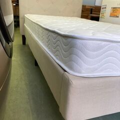 【リサイクルショップ　ピカソ　小松原】🛏️ ファブリック スチールフレーム すのこ床 シングルベッド マットレスセット 🛏️ ★7494★の画像