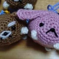 ハンドメイド　あみぐるみ　イヌ　ワンちゃん　ストラップの画像