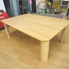 突板折れ脚テーブル 折りたたみテーブル 幅90cm 奥行60cm 高さ32cm 木目調 ナチュラル ビバホーム VYT-9060 札幌 西岡店の画像
