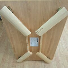 突板折れ脚テーブル 折りたたみテーブル 幅90cm 奥行60cm 高さ32cm 木目調 ナチュラル ビバホーム VYT-9060 札幌 西岡店の画像