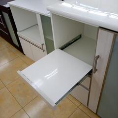 リユースのサカイ太田店★ジモティ割あり★  レンジ台 ホワイト H101×D50×W90 クリーニング済み OJ10589の画像
