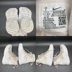NIKE　ナイキ　タンジュン ハイライズ　ウィメンズ23cm　白ホワイト×レッドナイキマーク　防水　ショートブーツ　ハイカットスニーカーの画像