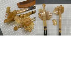 簪 かんざし 櫛 くし 4点 おまとめ 花 髪飾り 和装小物 アクセサリー アンティーク 　ヴィンテージ　中古　ヘアアクセサリーの画像