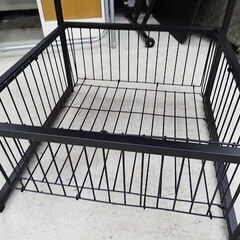【恵庭】☆中古品☆サイドテーブル 収納付き バスケット 51×51×51cm PayPay支払いOK！の画像