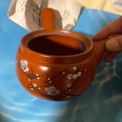 常滑焼 花柄急須の画像