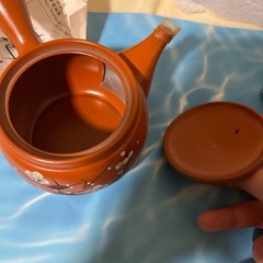 常滑焼 花柄急須の画像