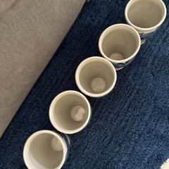 青い葉とぶどうコップ5個セットの画像