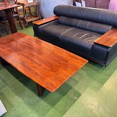 【愛品館八千代店】カリモク　2人掛本革ソファ+センターテーブル　...