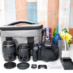 【全国送料無料】 Canon EOS Kiss X4✨ カメラバッグ付き✨ショット数わずか!!  望遠 ダブルレンズセット ズームセット✨ 届いたらすぐに使えます✨ キヤノン キャノンの画像