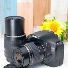 【全国送料無料】 Canon EOS Kiss X4✨ カメラバッグ付き✨ショット数わずか!!  望遠 ダブルレンズセット ズームセット✨ 届いたらすぐに使えます✨ キヤノン キャノンの画像