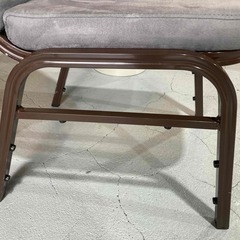 E19①★同等品★1人掛けチェア ハイバック グレー ストーン スチールフレーム W44cm スウェード調 インテリア の画像