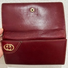 GUCCI 赤　ワインレッド　レザー 長財布の画像