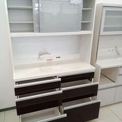 ★リユースのサカイ日立店★HJ7461 高橋木工所 レンジボード ダークブラウン H191×D51×W120 クリーニング済み の画像