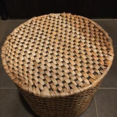 手編みの丸型カゴの画像