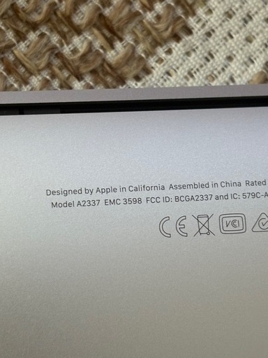 ジャンク Apple MacBook Air Retina A2337 2020 モデル M1/13.3インチ/8GB/PCI SSD