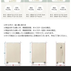 スーツケース　L ベージュ　車輪ゴム不具合ありの画像