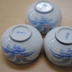 [1460J] 有田焼 雅峯作 湯吞み 小型 3客セット 陶器の画像