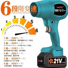 ✨新品✨ マキタ互換充電式ブロワー 強力送風機 21Vバッテリー2個付きの画像
