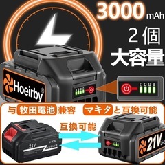 ✨新品✨ マキタ互換充電式ブロワー 強力送風機 21Vバッテリー2個付きの画像