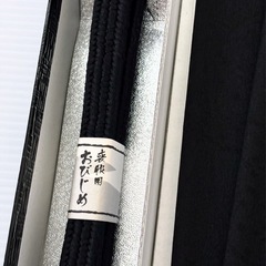 新品 喪服 和装小物 和服 黒 帯締め 帯揚げセットの画像