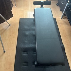 自宅筋トレセット　ベンチ　ダンベル20kg×2 マットの画像