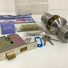 【未使用保管】 アルファ 玄関ドア錠 WR-147 ステンレス製ドアノブ カギ3本付の画像