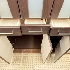 ニトリ 食器棚 RIPE90D-DBR セパレート 収納の画像