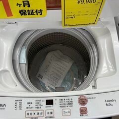 J2049【リユースのサカイ柏店】AQUA アクア　6.0kg全自動洗濯機 AQW-KS6H　2019年製　動作確認、クリーニング済み 参考価格：33,100円の画像