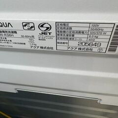 J2049【リユースのサカイ柏店】AQUA アクア　6.0kg全自動洗濯機 AQW-KS6H　2019年製　動作確認、クリーニング済み 参考価格：33,100円の画像