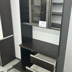 ★リユースのサカイ千葉中央店★期間限定割引有 松田家具 レンジボード ブラウン H200×D49×W89 クリーニング済み TC4261の画像