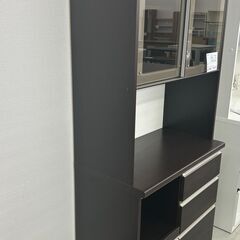 ★リユースのサカイ千葉中央店★期間限定割引有 松田家具 レンジボード ブラウン H200×D49×W89 クリーニング済み TC4261の画像
