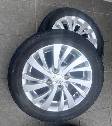 スズキ　スペーシア　タイヤホイール　2本　タイヤ付き　傷あり