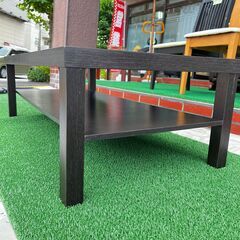 コーヒーテーブル ローテーブル ブラックブラウン ①の画像