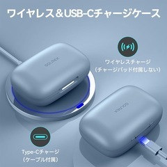 【新品未使用】イヤホン Bluetooth 耳掛け式イヤホン ワイヤレス 防水 水色★の画像