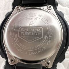 CASIO カシオ Gショック AWG-101 電波ソーラー ラバーベルト ブラック 黒 アナデジ G-SHOCK 稼働品 中古 ☆札幌市 白石店 の画像