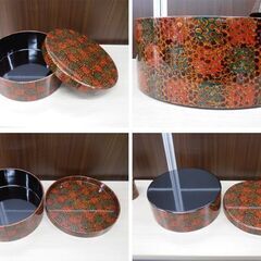 津軽塗 木製 漆器 茶器 まとめ売り (茶櫃 茶筒 茶合 急須台 茶托５枚) 煎茶道具 伝統工芸品 苫小牧西店の画像