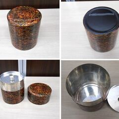 津軽塗 木製 漆器 茶器 まとめ売り (茶櫃 茶筒 茶合 急須台 茶托５枚) 煎茶道具 伝統工芸品 苫小牧西店の画像