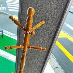 アンティーク風コートハンガー ポールハンガー 木製の画像