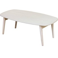 【無料】サカベ 折りたたみローテーブル BONNY 90×50cm ホワイトウォッシュ 完成品の画像