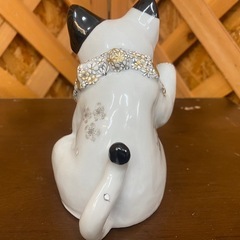 【愛品館江戸川店】4代目 西由紀夫 九谷焼 本金墨花詰 招き猫  ID:112-051907-007の画像