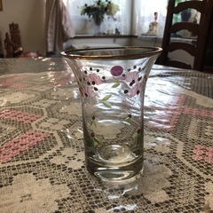 新品　花模様のシェリーグラス　3個セット　の画像