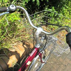 中古自転車 town bicyle advance ママチャリ 自転車 内装3段変速 27インチ LEDオートライト レッド 通勤 通学 近所のお出掛けなどにの画像