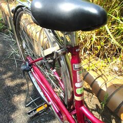中古自転車 town bicyle advance ママチャリ 自転車 内装3段変速 27インチ LEDオートライト レッド 通勤 通学 近所のお出掛けなどにの画像