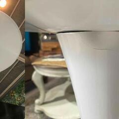 E19★センターテーブル★カフェテーブル コーヒーテーブル W60cm H74.5cm ホワイト インテリア ディスプレイの画像