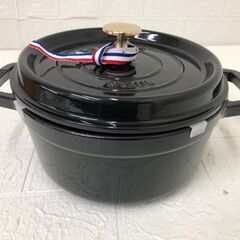 Staub ストウブ ラウンドココット 22cm シャイニーブラックの画像
