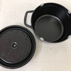 Staub ストウブ ラウンドココット 22cm シャイニーブラックの画像