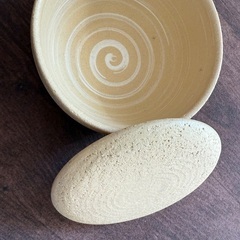 使用感あり　おひつ　陶珍（おひつ）　粉引　大　耐熱陶器　長谷園　伊賀焼の画像