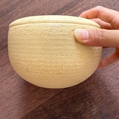 使用感あり　おひつ　陶珍（おひつ）　粉引　大　耐熱陶器　長谷園　伊賀焼の画像