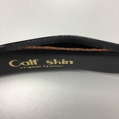 ベルト　Calf skin 仔牛　ブラックの画像
