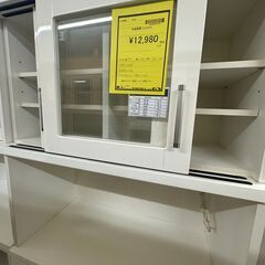【ジャングルジャングル滋賀草津店】ジモティ来店特価!!　食器棚　ニトリ　ホワイト　J-250868の画像